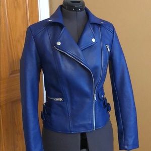 Forever 21 Blue Faux Leather Jacket